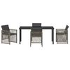 vidaXL Set da Pranzo per Giardino 5 pcs Grigio polyrattan