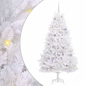 vidaXL Albero di Natale Artificiale con Rami Pieghevoli Bianco 180 cm