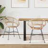 vidaXL Sedia da pranzo 2 pcs Naturale 49 x 51 x 81 cm Rattan e Ferro