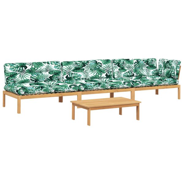 vidaXL Set Divani Pallet Giardino 4pz Cuscini Legno Massello Acacia
