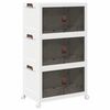 vidaXL Scatola Portaoggetti con Ruote 3 Livelli 75 L 64x39,5x110,5 cm