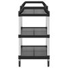 vidaXL Carrello a 3 Ripiani Nero 99x50x96 cm in Alluminio