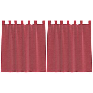 vidaXL Tende in Voile con Tasche per Aste 2 pz Rosso Vino