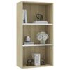 vidaXL Libreria 3 Ripiani Bianco Rovere Sonoma 60x30x114cm Multistrato