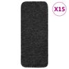 vidaXL Tappetini per Scale 15 pz 60x25 cm Antracite Rettangolari