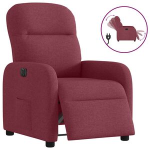 vidaXL Poltrona Elettrica Reclinabile Rosso Vino in Tessuto