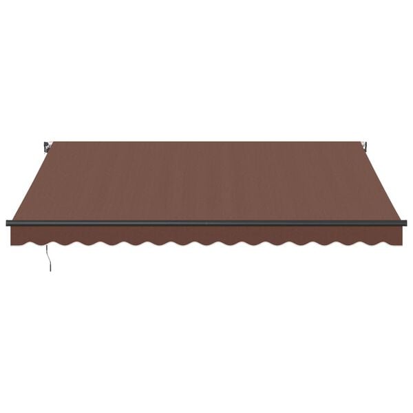 vidaXL Tenda da Sole Retrattile Manuale con LED Marrone 400x350 cm