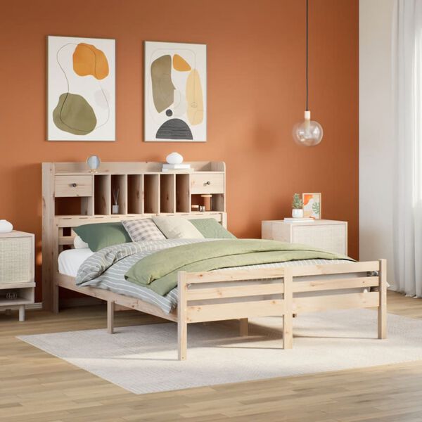 vidaXL Letto Libreria senza Materasso 150x200 cm in Legno di Pino