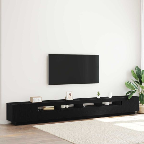 vidaXL Set mobile TV 3 pcs Nero 300 x 35 x 40 cm Legno multistrato
