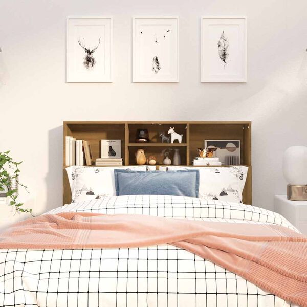 vidaXL Testiera con Scomparti Rovere Marrone 120x19x103,5 cm