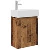vidaXL Mobile bagno con rubinetto Legno antico 45,5 x 22,5 x 84 cm