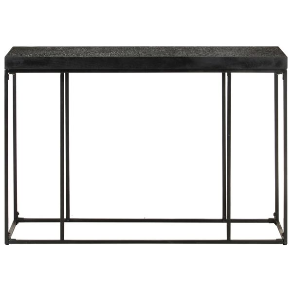 vidaXL Tavolo Consolle Nero 110x35x76 cm Massello di Acacia e Mango