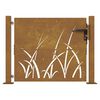 vidaXL Cancello da giardino 100x75 cm in acciaio Corten con design erba