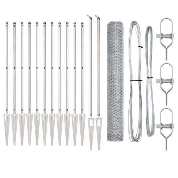 vidaXL Palo della recinzione Argento 25 x 1,2 m (rete da 13 mm)