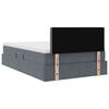 vidaXL Letto con contenitore e LED Grigio scuro 120 x 200 cm Velluto