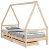 vidaXL Giroletto per Bambini con Cassetti 90x190cm Legno Massello Pino