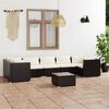 vidaXL Set Divani da Giardino 8 pz con Cuscini in Polyrattan Nero