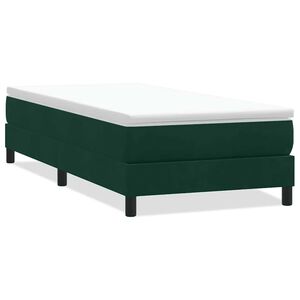 vidaXL Giroletto a Molle senza Materasso Verde Scuro 100x210cm Velluto