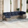vidaXL Set Divani da Giardino 7 pz con Cuscini Grigio in Polyrattan