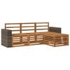 vidaXL Set di divani da esterno 4 pz Naturale