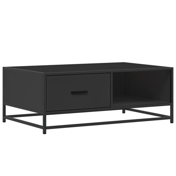 vidaXL Tavolino Salotto Nero 90x57x35 cm in Truciolato e Metallo