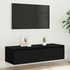 vidaXL Mobile Porta TV con Luci LED Rovere Nero 100X35,5x25 cm