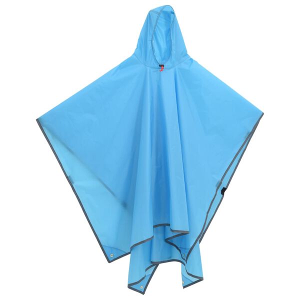 vidaXL Poncho Antipioggia con Cappuccio Design 2 in 1 Blu 223x145 cm
