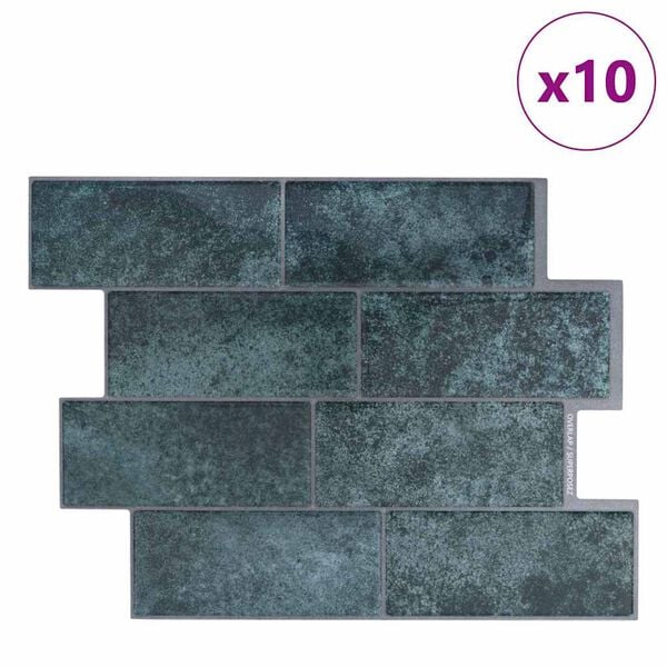vidaXL Piastrella subway 10 pcs Blu Verde 29.4 x 21.4 cm