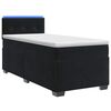 vidaXL Letto con Box Spring, Materasso e LED Nero 90 x 190 cm Velluto