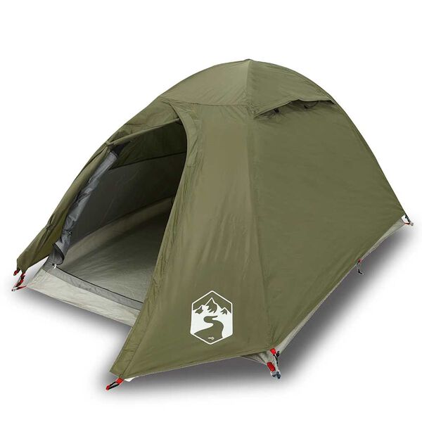 vidaXL Tenda da Campeggio a Cupola 2 Persone Verde Oliva Impermeabile
