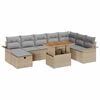 vidaXL Set Divano da Giardino 9 pz Beige polyrattan