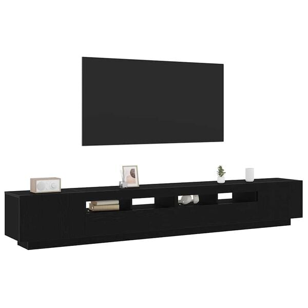 vidaXL Set mobile TV 3 pcs Nero 260 x 35 x 40 cm Legno multistrato