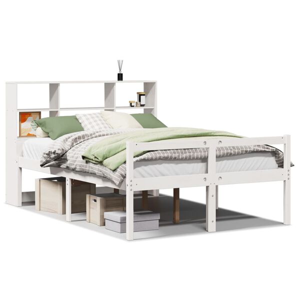 vidaXL Letto Libreria senza Materasso Bianco 120x200 cm Legno di Pino