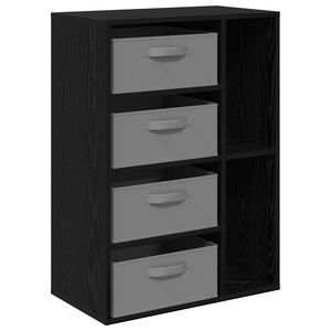 vidaXL Credenza con cassetto Rovere Nero 60 x 33,5 x 84 cm