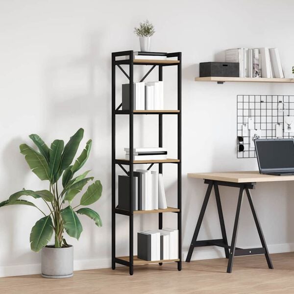 vidaXL Libreria Rovere artigianale 40 x 30 x 155 cm Legno multistrato