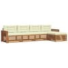 vidaXL Set di divani da esterno 5 pz Naturale e Crema