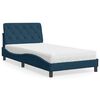 vidaXL Letto con Materasso Blu 100x200 cm in Velluto
