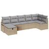 vidaXL Set di divani 7 pz Beige e Grigio Chiaro polyrattan