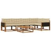 vidaXL Set di divani da esterno con cuscino 6 pcs Naturale e Beige