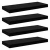 vidaXL Scaffali a Parete 4 pz Nero Lucido 60x23,5x3,8 cm in MDF