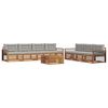 vidaXL Set di divani da esterno 8 pz Naturale e Grigio Chiaro
