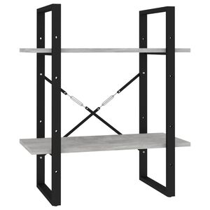 vidaXL Libreria 2 Ripiani Grigio Cemento 60x30x70 cm Legno Multistrato