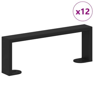 vidaXL Piedini per mobili 12 pcs Nero 281 x 40,5 x 100 mm Ferro