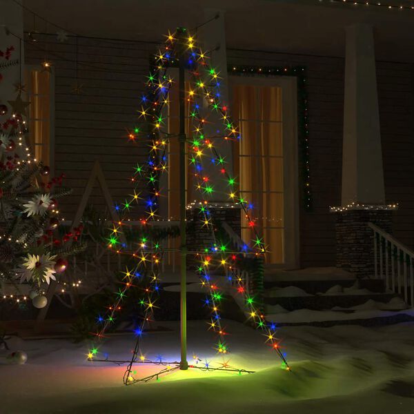 vidaXL Albero di Natale a Cono 160 LED per Interni Esterni 78x120 cm