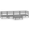vidaXL Set Divani da Giardino 5 pz Grigio in Legno Massello di Pino