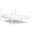 vidaXL Giroletto con Doghe Bianco in Metallo 140x200 cm