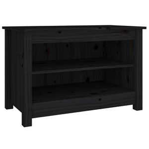 vidaXL Scarpiera Nera 70x38x45,5 cm in Legno Massello di Pino