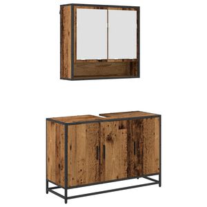 vidaXL Set di mobili per il bagno 2 pz Legno vecchio 90 x 33 x 60 cm