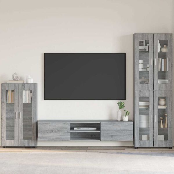 vidaXL Credenza con porta FLORIN Grigio Sonoma 55,5 x 29 x 103 cm