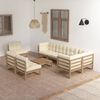 vidaXL Set Salotto Giardino 9 pz con Cuscini in Legno Massello di Pino